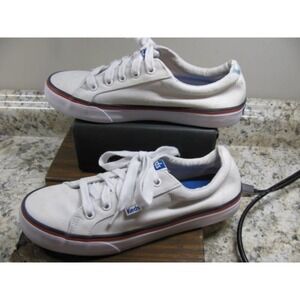 Keds sneakers, size 6 heavy duty cotton. Dryer markers on back of one shoe.
